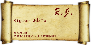 Rigler Jób névjegykártya